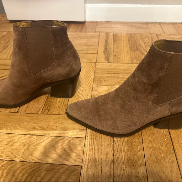 Rag and Bone Brown Suede Leather Pointed Block Heel Chelsea Ankle Boots 40 New - Picture 12 of 12
